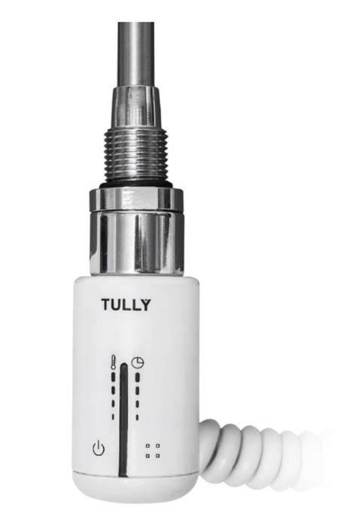 Sleek do:&nbsp;Tully's blonde hair was parted at the centre and straightened in a sleek fashion
